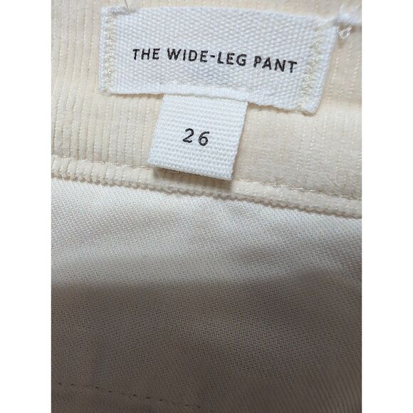 Madewell Wide Leg Corduroy Pants Vintage Ivory Cream Sze 26 High Rise NX207 NWT - Picture 4 of 10